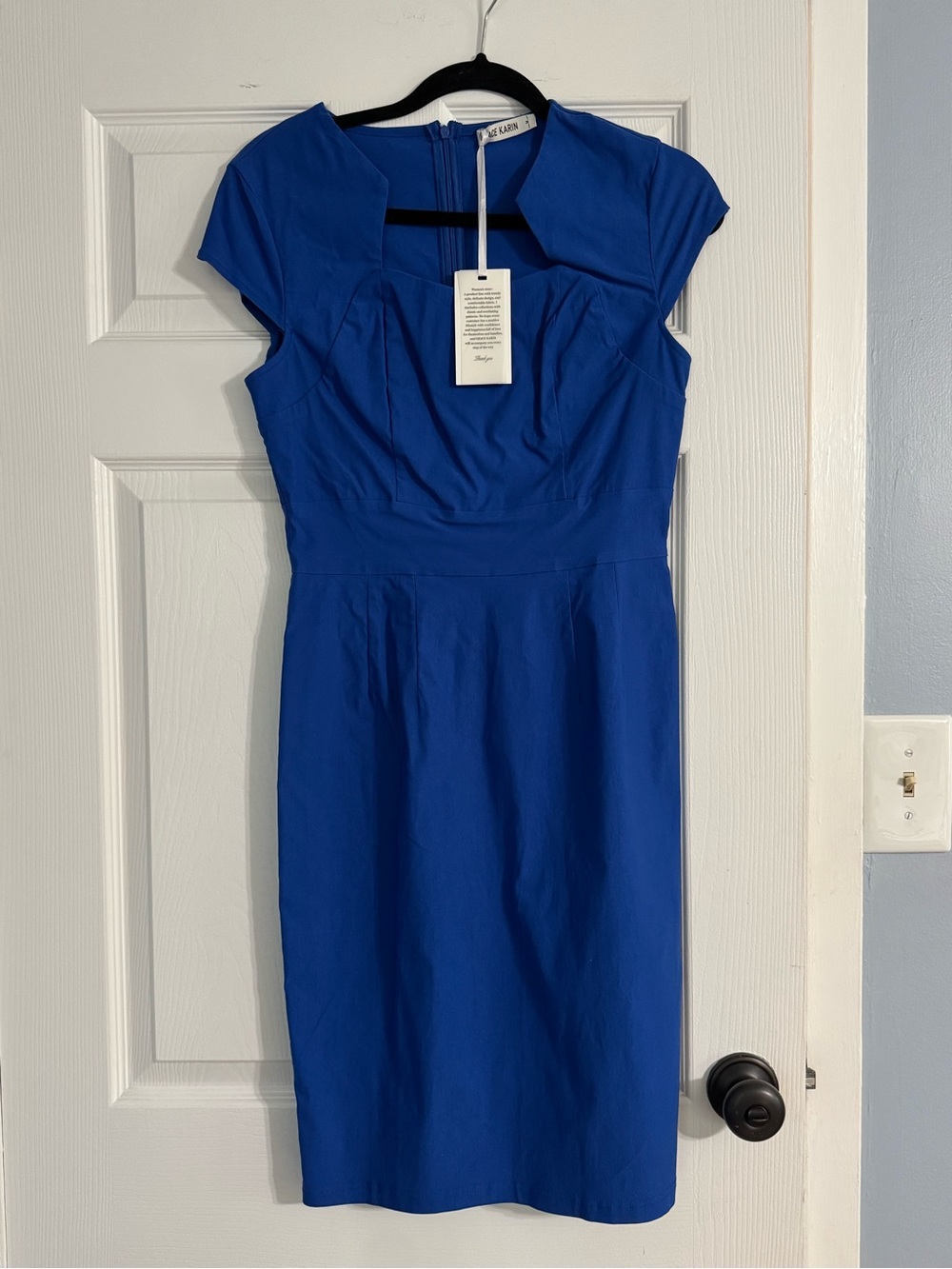 Grace Karin Cobalt Blue Cap Sleeve Midi Dress